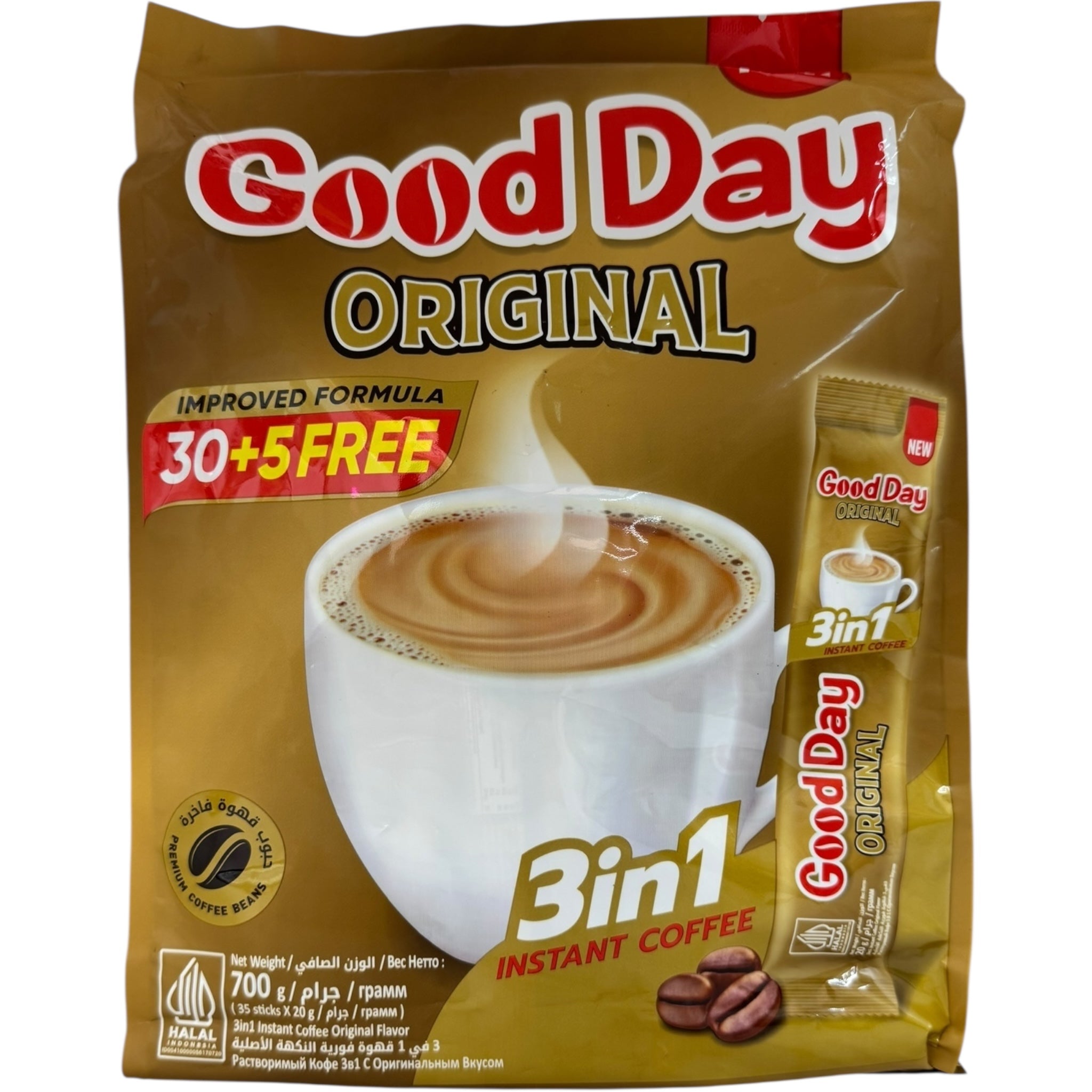 Good day original Good Day Instant Coffee package featuring rich coffee blend by ALBASHA Store.