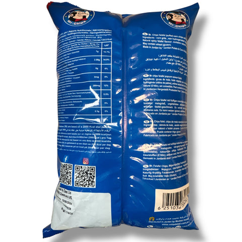 Delicious Mr.chips Falafel, a perfect vegan falafel snack available at ALBASHA Store.
