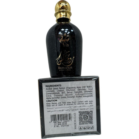 PERFUME MUSKY ROMANCE in a stylish setting, evoking the essence of a romantic musk scent for sophisticated lovers.