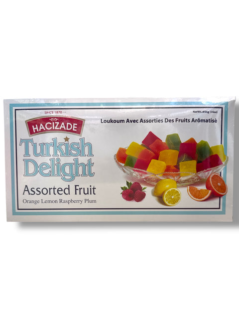 Assorted Turkish delight fruit from ALBASHA Store, showcasing a variety of colorful flavors and textures.