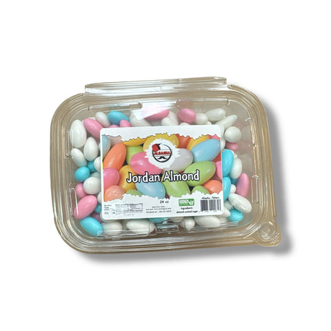 Albasha Jordan almond package, perfect for healthy snacking. Buy Jordan almonds online now!