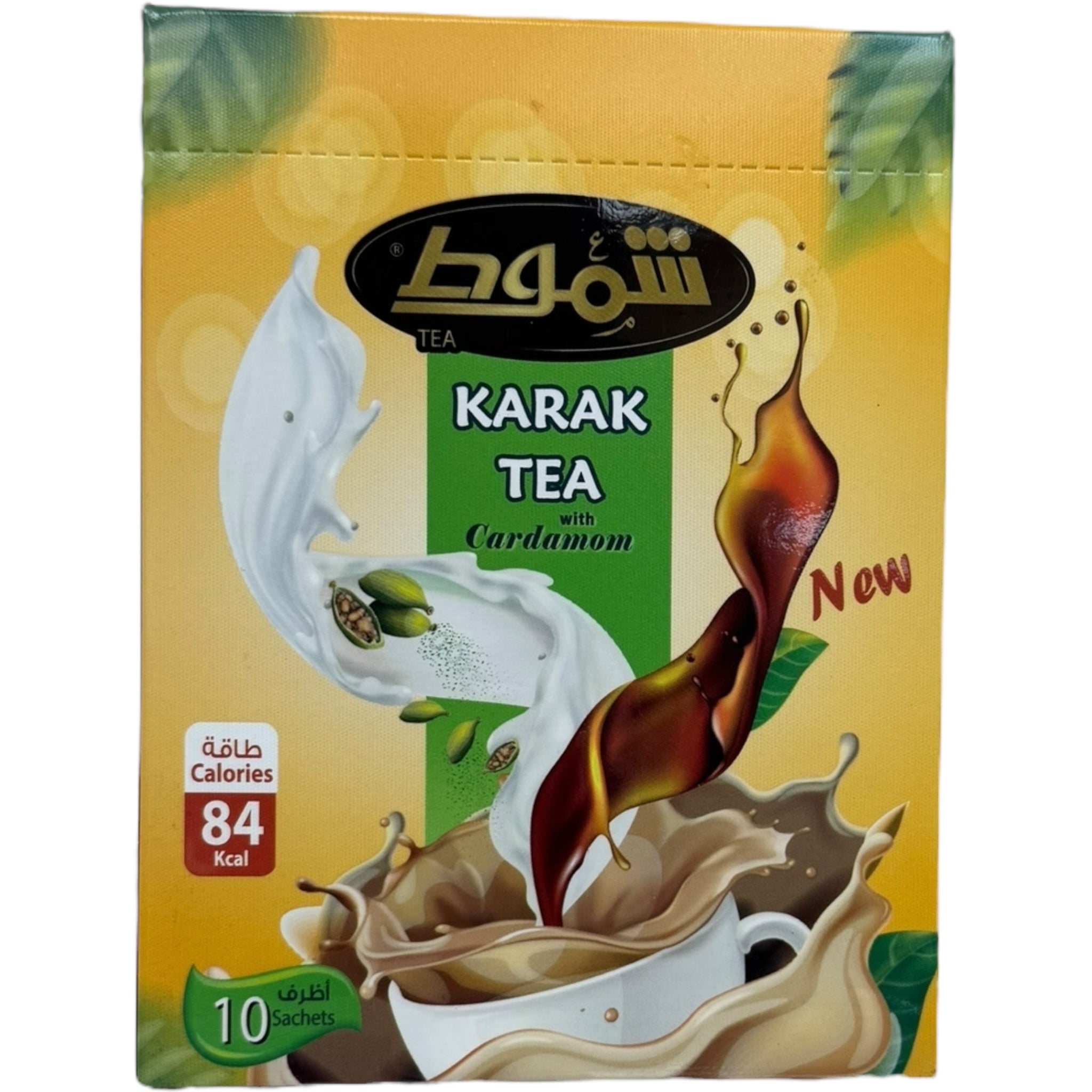 Premium Shmoot karak tea featured in an elegant packaging, the perfect choice for authentic karak tea enthusiasts.