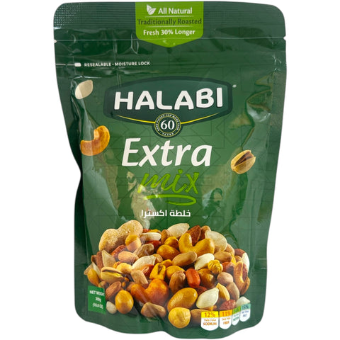 Halabi extra mix nuts - A delicious assortment of premium extra mix nuts from ALBASHA Store, perfect for snacking.