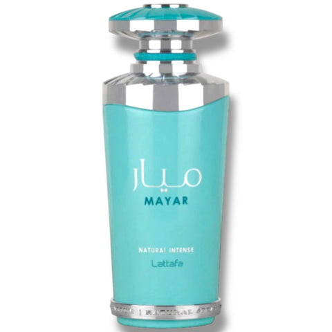 Latafa Mayar Natural INTENSE - An elegant packaging depicting the essence of Latafa Mayar intense fragrance, perfect for any fragrance collection.
