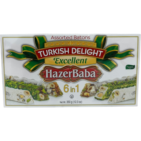 Hazerbaba Turkish delight showcasing a variety of traditional Turkish sweets in an elegant presentation.
