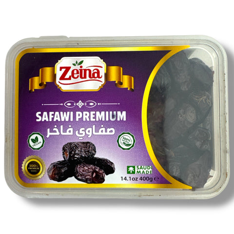Premium Zeina safawi dates available at ALBASHA Store, known for their rich flavor and quality. Enjoy the natural sweetness of safawi dates.