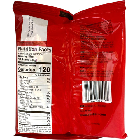ETI Crax sticks showcasing the texture and appearance of these savory crackers and sticks.