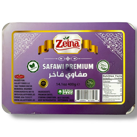 Premium Zeina safawi dates displayed beautifully at ALBASHA Store, ideal for healthy snacking and a natural energy boost. Discover the goodness of safawi dates.