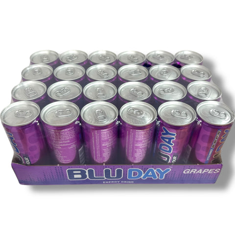 Blu Day grapes Palestinian energy drink 24 packaging - ideal for retailers looking for healthy energy drinks wholesale price.