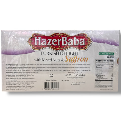 HazerBaba Turkish delight with mixed nut and Zafron
