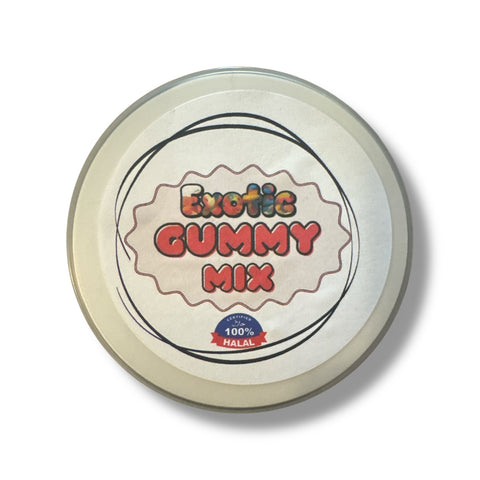 Close-up view of Albasha Exotic gummy mix, featuring a colorful gummy candy assortment perfect for parties.