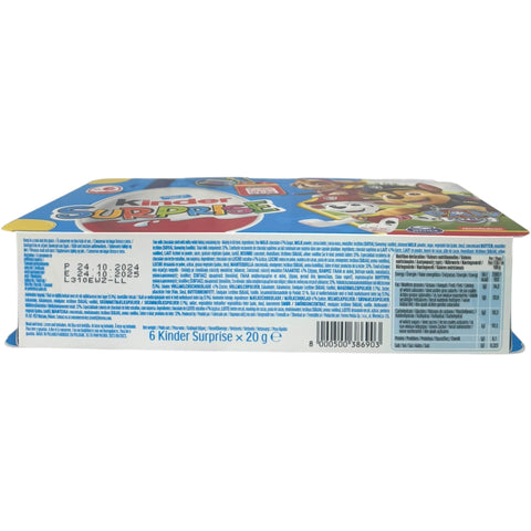 Display of Kinder Surprise Smurfs Edition toy packaging, showcasing fun and surprise elements of Kinder Surprise toys.