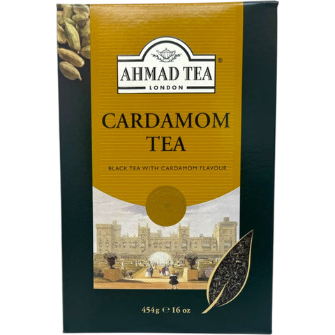 Ahmad cardamom tea package showcasing the best cardamom tea available from ALBASHA Store.