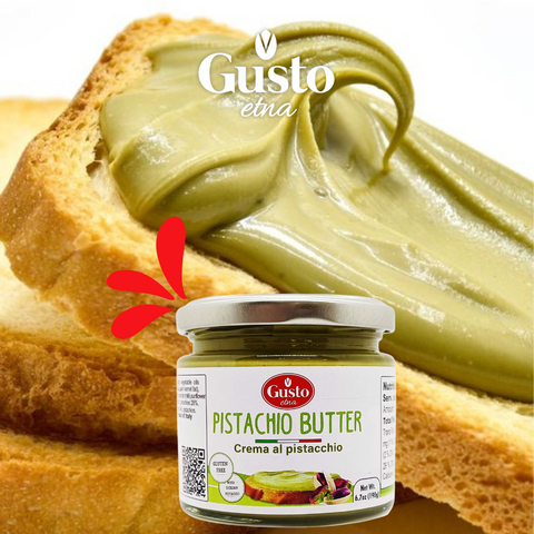 Gusto Etna Pistachio Cream Butter 190g (6.7 oz) – 28% Pistachio, Made in Sicily, Italian Pistachio Spread for Gelato, Pastry & Dessert