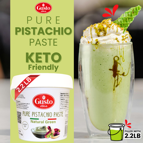 Gusto Etna Pure Pistachio Paste 3kg (6.6 lb) Tub – 100% Pistachios, Unsweetened Italian Pistachio Butter, Professional Use