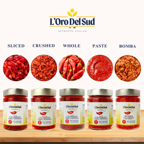 L'Oro Del Sud, Sliced Calabrian Chili Peppers, 9.8 oz (280 g)