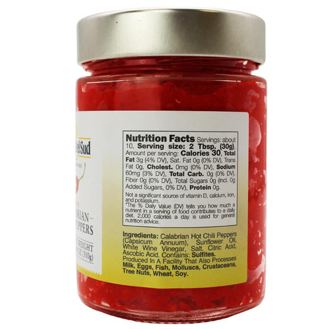 L'Oro Del Sud, Sliced Calabrian Chili Peppers, 9.8 oz (280 g)