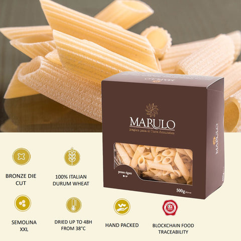 Marulo, Penne Rigate Homemade Artisan Pasta 500g