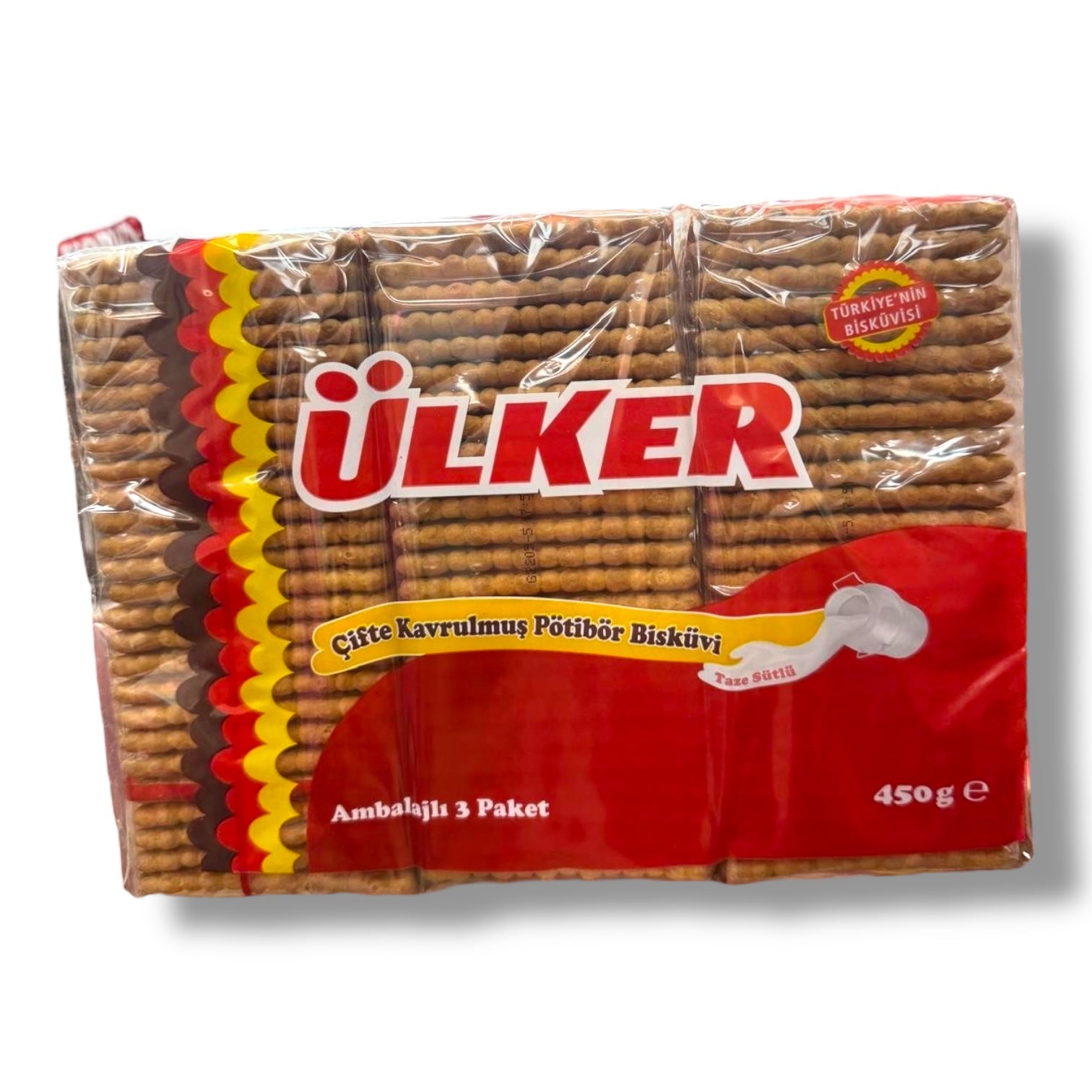 Ulker Tea Biscuits 450 g package showcasing delicious Turkish tea biscuits perfect for pairing with tea or used in desserts.