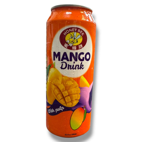 Honey Bee MANGO Drink With pulp, a refreshing mango drink with pulp for a delicious tropical experience.