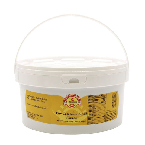 TuttoCalabria Dry Crushed Calabrian Chili Flakes Tub, 35.27 oz (1 kg)