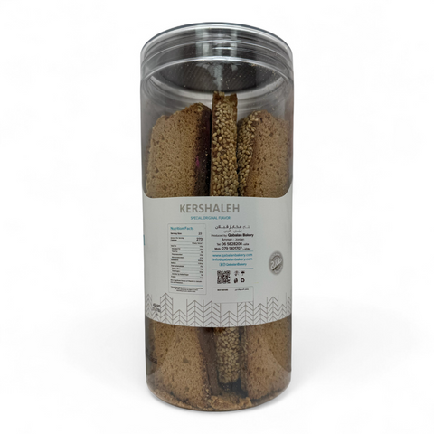 Qabalan Sesame Tea Rusk 350 G - A pack of premium sesame tea rusks, perfect for tea time or snacking.