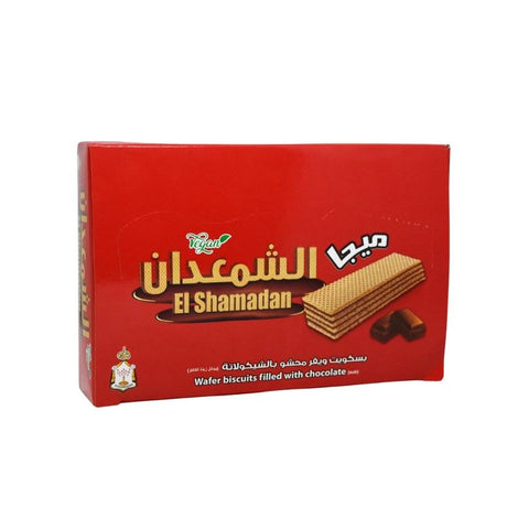 El Shamadan Biscuits wafer chocolate box with 12 pieces and 540 gm filled with chocolate
