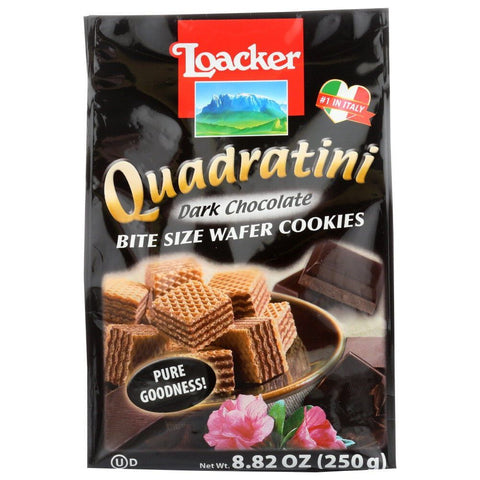 Loacker Quadratini Dark Chocolate Bite Size Wafer Cookies 8.82 Oz Default Title