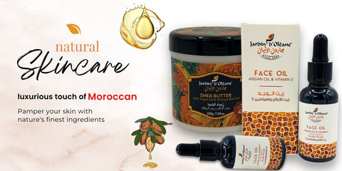Moroccan personal care featuring high-quality Moroccan skincare products including Cleanser Face Mask, Ghassoul Powder, Black Soap with Argan Oil, Shea Butter, and Rose Water.