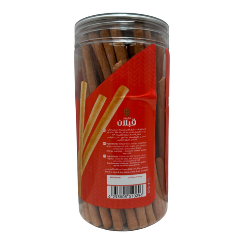 Qabalan Salted Stick spicy 250 G displayed in a serving bowl, highlighting its appeal as a snack.