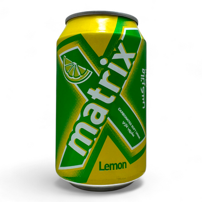 Matrix Lemon Carbonated Drink 330ml - Refreshing lemon-flavored beverage in a 330ml can, perfect for hydration and enjoyment.