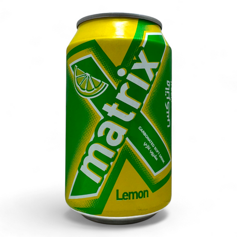 Matrix Lemon Carbonated Drink 330ml - Refreshing lemon-flavored beverage in a 330ml can, perfect for hydration and enjoyment.