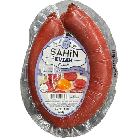 Shahin evlik sucuk, an authentic Turkish sucuk known for its rich flavor and quality ingredients.