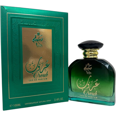 PERFUME MUSKY OROUB - A stunning bottle showcasing the long lasting musky fragrance offered by Lattafa.