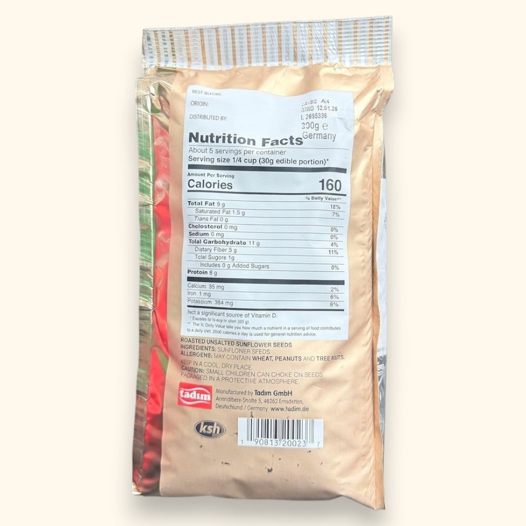 Tadim Roasted Unsalted Sunflower Seeds 10.5 oz - Premium Turkish Snack