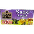 Organic sage tea leaves used in Alatar sage tea bag, available at ALBASHA Store.