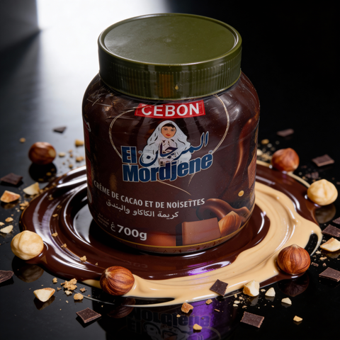 Cebon El Mordjene Hazelnut Chocolate Spread spread on toast, demonstrating the versatility of this gourmet chocolate spread for breakfast.