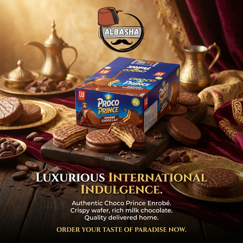 A close-up view of Choco Prince Enrobé Chocolat - 40 Pieces displaying the delectable shiny chocolate coating.