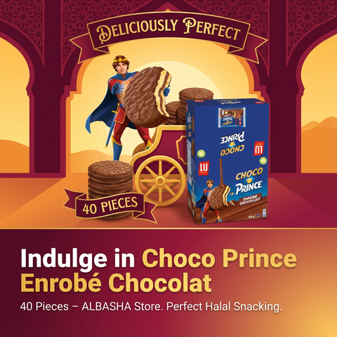 Delicious Choco Prince Enrobé Chocolat - 40 Pieces, highlighting the crispy cookie base enrobed in premium chocolate.