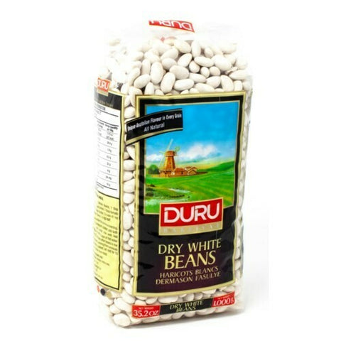 DURU WHITE BEANS 1KG package showcasing high-quality white beans ideal for cooking and nutrition.