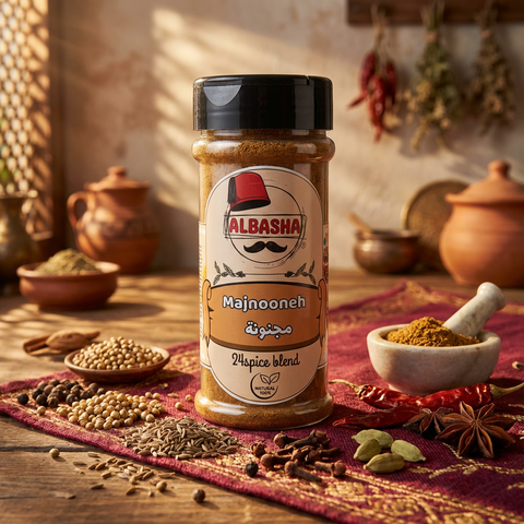 Majnooneh Authentic Spice Blend - 24 Natural Spices for Middle Eastern Dishes