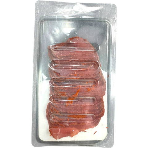 Sahin kayseri pastirma displayed elegantly; showcasing the authentic kayseri pastirma craftsmanship and flavors.