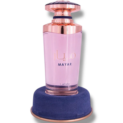 Close-up of Latafa Mayar Pink fragrance highlighting its sophisticated design.