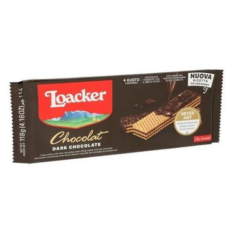 Loacker Dark Chocolate Wafer Cookies - Crispy, Crunchy, Perfect Treat for Chocolate Lovers