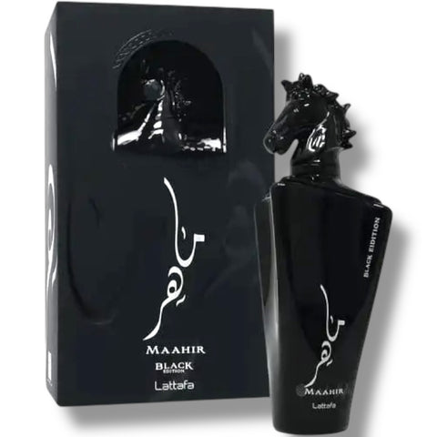 Latafa Maahir perfume showcased in an elegant bottle with a sophisticated design from ALBASHA Store.