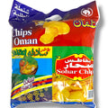 Sohar Chips variety pack with Oman and Salata chips in colorful packaging, 20 bags of assorted flavorful snacks