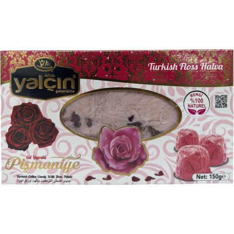 Yalcin Rose cotton candy in a vibrant pink color, perfect for sweet treats and party decorations, showcasing the fluffy texture and delightful confectionery appeal of rose cotton candy.
