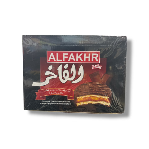 ALFAKHR milk, chocolate coated cream biscuit