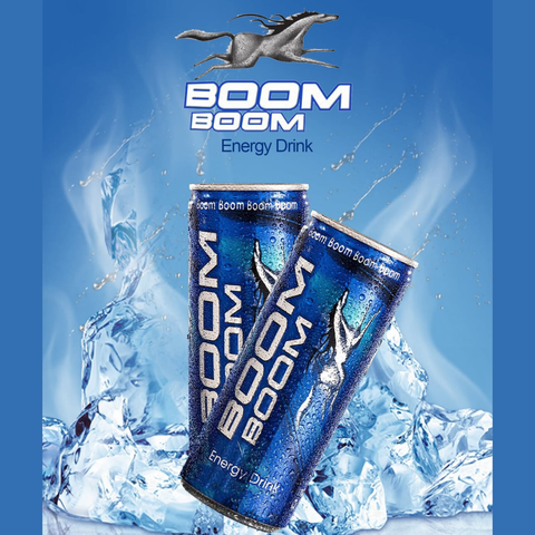 Boom Boom 250ml Energy Drink as the best refreshing energy beverage for athletes and busy professionals.