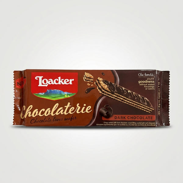 Loacker Chocolaterie Dark Chocolate Wafer 75g - Italian Crispy Wafer